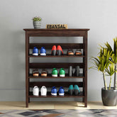 Trinity Solid Sheesham Wood Shoe Rack (Walnut Finish)